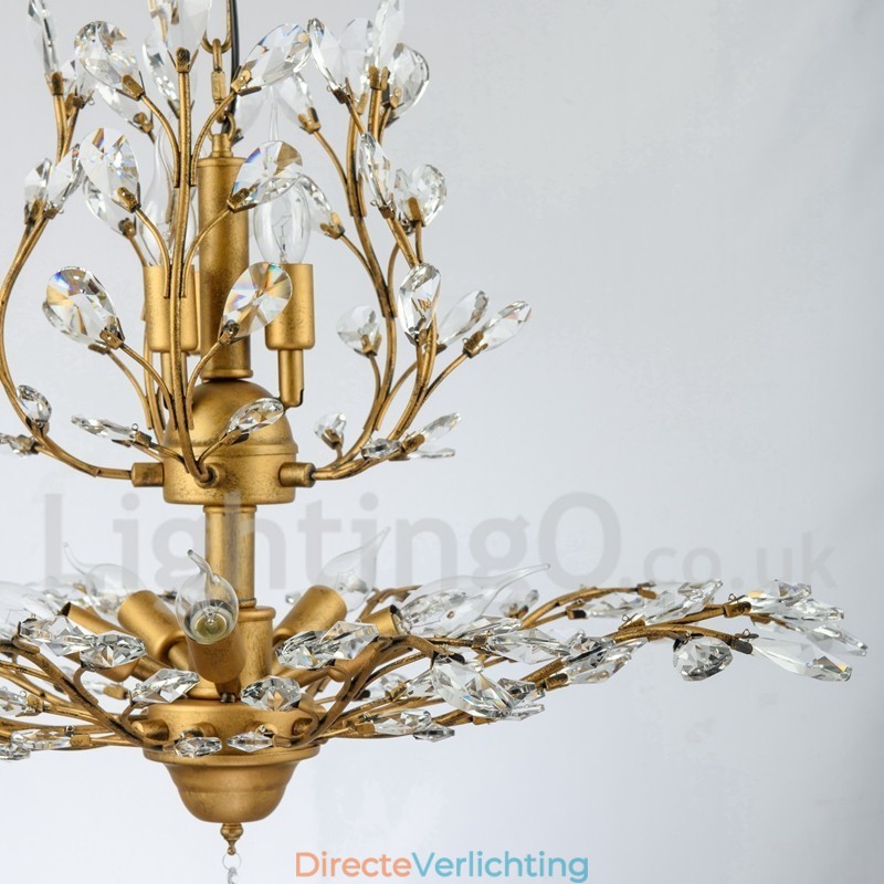 Kristallen ijzeren schilderij kroonluchter met kristallen moderne verlichtingslamp