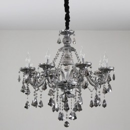 8 lampen retro grijze kleur K9 kristal kaars kroonluchter