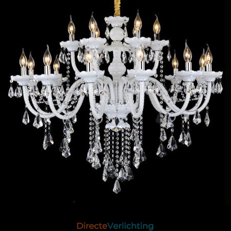 15 lampen retro witte kleur K9 heldere kristallen kaars kroonluchter 15 lampen retro witte kleur K9 heldere kristallen kaars kroonluchter