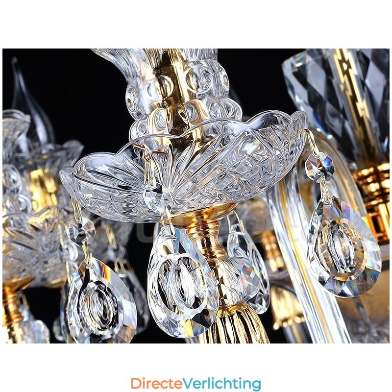 Retro gouden K9 heldere kristallen kaars kroonluchter
