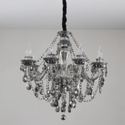 8 lampen retro grijze kleur K9 kristal kaars grote kroonluchter