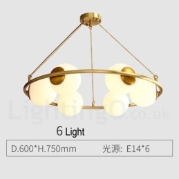 Rustieke Lodge Ronde Kroonluchter in Pure Brass Bean Stijl met Witte Kapjes