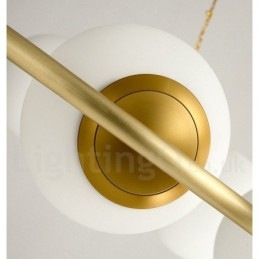 Rustieke Lodge Ronde Kroonluchter in Pure Brass Bean Stijl met Witte Kapjes
