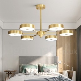 Puur messing rustieke lodge draaibare kroonluchter met acryl kappen