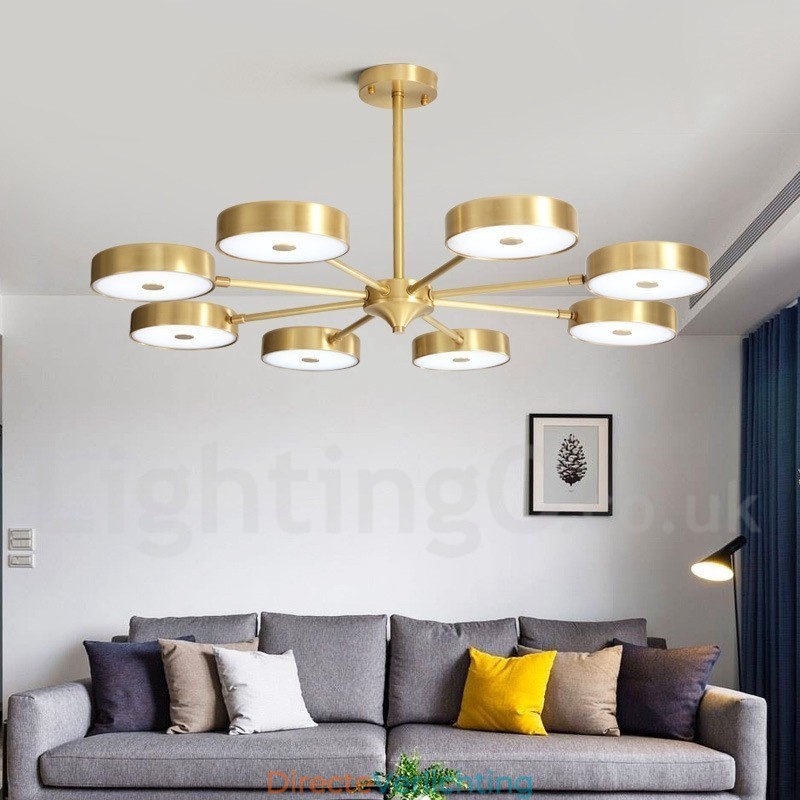 Puur messing rustieke lodge draaibare kroonluchter met acryl kappen