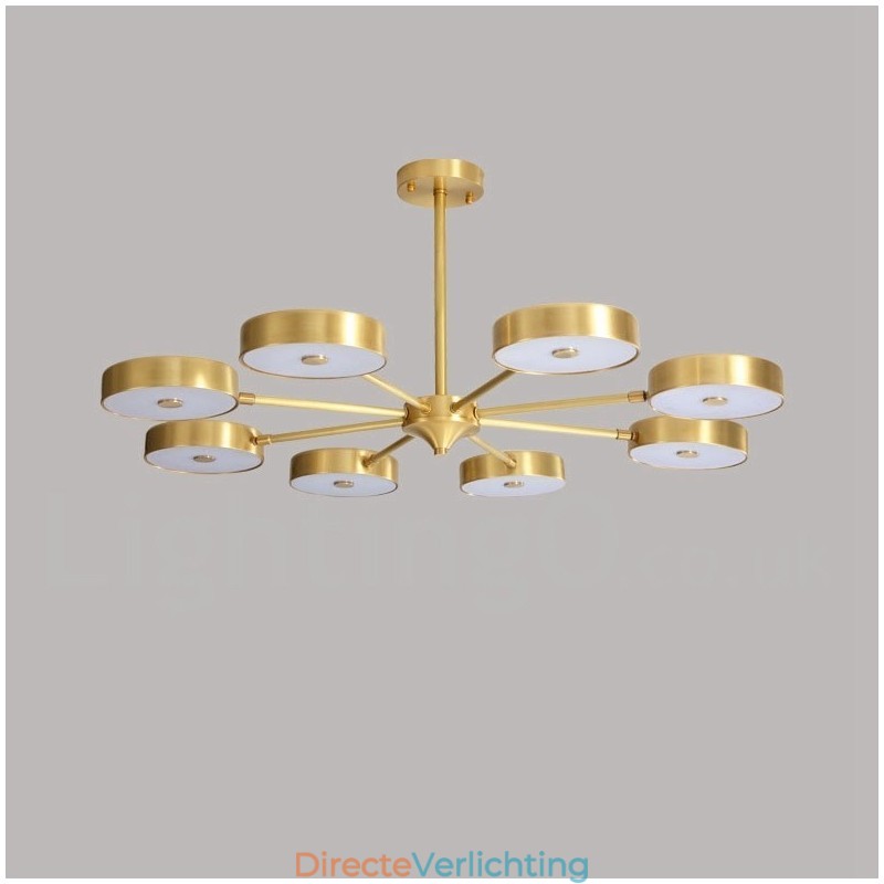 Puur messing rustieke lodge draaibare kroonluchter met acryl kappen