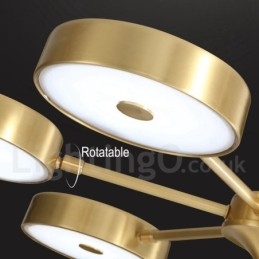 Puur messing rustieke lodge draaibare kroonluchter met acryl kappen