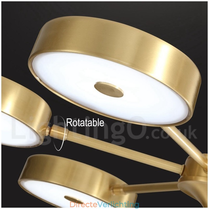 Puur messing rustieke lodge draaibare kroonluchter met acryl kappen