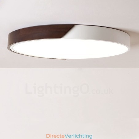 Retro Walnoot Kleur Hout Ultra Dunne Ronde Dimbare Plafondlampen met Acryl Kap Kan Ook Als Wandlamp Worden Gebruikt Retro Walnoot Kleur Hout Ultra Dunne Ronde Dimbare Plafondlampen met Acryl Kap Kan Ook Als Wandlamp Worden Gebruikt
