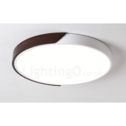 Retro Walnoot Kleur Hout Ultra Dunne Ronde Dimbare Plafondlampen met Acryl Kap Kan Ook Als Wandlamp Worden Gebruikt