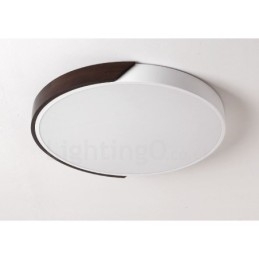 Retro Walnoot Kleur Hout Ultra Dunne Ronde Dimbare Plafondlampen met Acryl Kap Kan Ook Als Wandlamp Worden Gebruikt