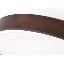 Retro Walnoot Kleur Hout Ultra Dunne Ronde Dimbare Plafondlampen met Acryl Kap Kan Ook Als Wandlamp Worden Gebruikt