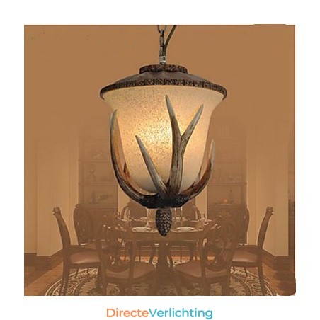 Kroonluchter met enkele kop en hanglamp Kroonluchter met enkele kop en hanglamp
