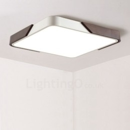 Retro Walnoot Kleur Hout Ultra Dunne Vierkante Dimbare Plafondlampen met Acryl Kap Kan Ook Als Wandlamp Worden Gebruikt
