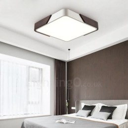 Retro Walnoot Kleur Hout Ultra Dunne Vierkante Dimbare Plafondlampen met Acryl Kap Kan Ook Als Wandlamp Worden Gebruikt