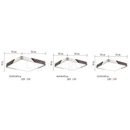 Retro Walnoot Kleur Hout Ultra Dunne Vierkante Dimbare Plafondlampen met Acryl Kap Kan Ook Als Wandlamp Worden Gebruikt