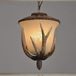 Kroonluchter met enkele kop en hanglamp