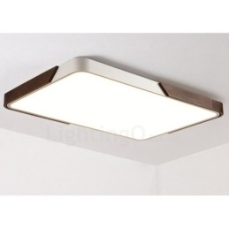 Retro Walnoot Kleur Hout Ultra Dunne Rechthoekige Dimbare Plafondlampen met Acryl Kap Kan Ook Als Wandlamp Worden Gebruikt