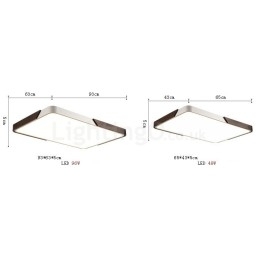 Retro Walnoot Kleur Hout Ultra Dunne Rechthoekige Dimbare Plafondlampen met Acryl Kap Kan Ook Als Wandlamp Worden Gebruikt