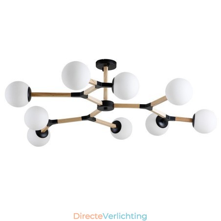 Houten Nordic Modern Magic Bean Wood Molecular Kroonluchter met Glazen Kapjes Houten Nordic Modern Magic Bean Wood Molecular Kroonluchter met Glazen Kapjes