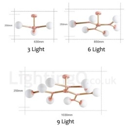 Houten Nordic Modern Magic Bean Wood Molecular Kroonluchter met Glazen Kapjes