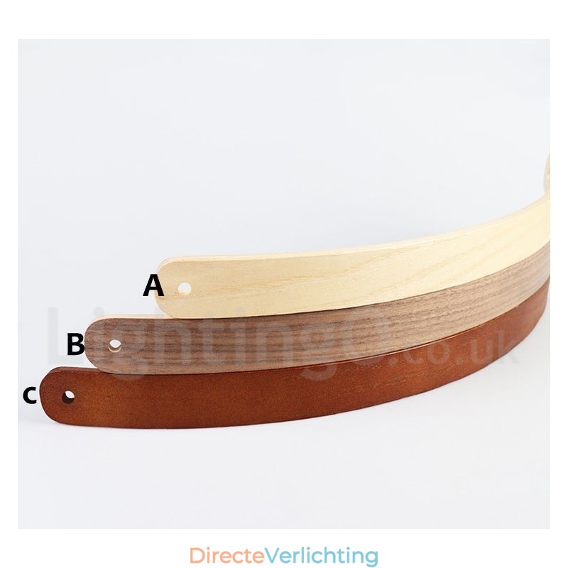 Multi Wood Colours Ring Moderne Hedendaagse Hanglamp met Acryl Kap