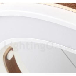 Multi Wood Colours Ring Moderne Hedendaagse Hanglamp met Acryl Kap
