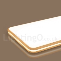 Dimbare rechthoekige houten plafondlamp met lens, moderne eigentijdse Scandinavische stijl, plafondlamp van hout met acryl kap en afstandsbediening. Kan ook als wandlamp worden gebruikt.