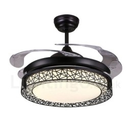 108CM (42") 91CM (36") Moderne, eigentijdse afstandsbediening Holle plafondventilatorlamp met acryl kap Dempen Zuiver koperen motor