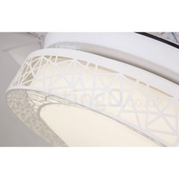 108CM (42") 91CM (36") Moderne, eigentijdse afstandsbediening Holle plafondventilatorlamp met acryl kap Dempen Zuiver koperen motor