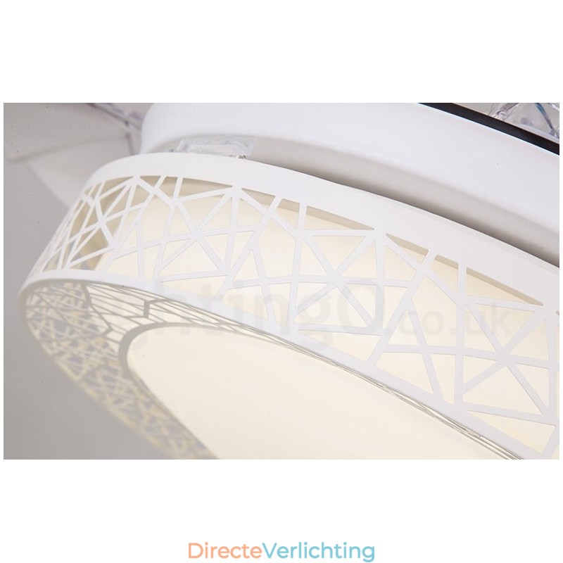 108CM (42") 91CM (36") Moderne, eigentijdse afstandsbediening Holle plafondventilatorlamp met acryl kap Dempen Zuiver koperen motor