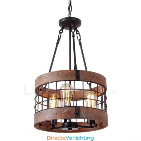 3 Lichts Drum Vintage Houten Kroonluchter Industriële Wind Loft Houten Lineaire Hanglamp 3 Lichts Drum Vintage Houten Kroonluchter Industriële Wind Loft Houten Lineaire Hanglamp