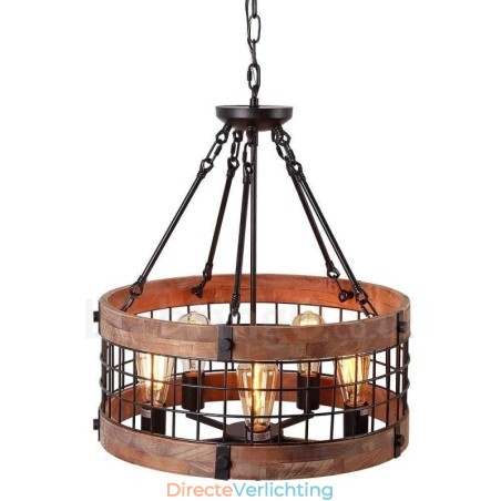 5-lichts trommel vintage houten kroonluchter industriële wind loft houten lineaire hanglamp 5-lichts trommel vintage houten kroonluchter industriële wind loft houten lineaire hanglamp