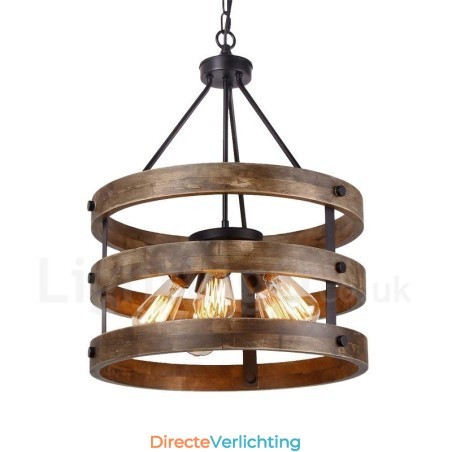 5-lichts trommel vintage houten kroonluchter industriële wind loft houten lineaire hanglamp 5-lichts trommel vintage houten kroonluchter industriële wind loft houten lineaire hanglamp