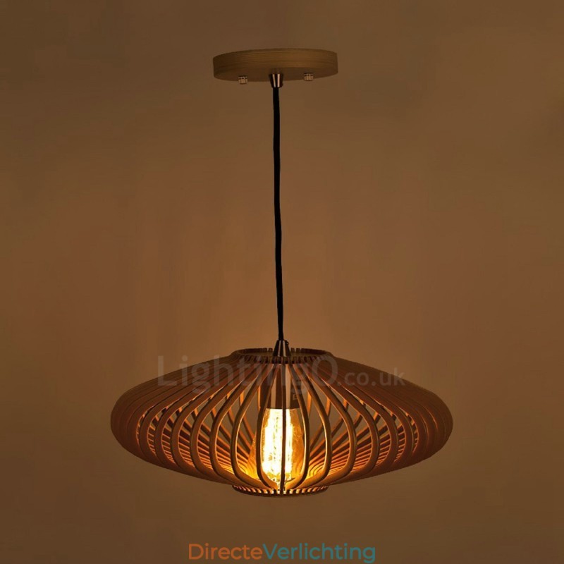 1 Licht Lantaarn Vintage Houten Kroonluchter Industriële Wind Loft Houten Lineaire Hanglamp