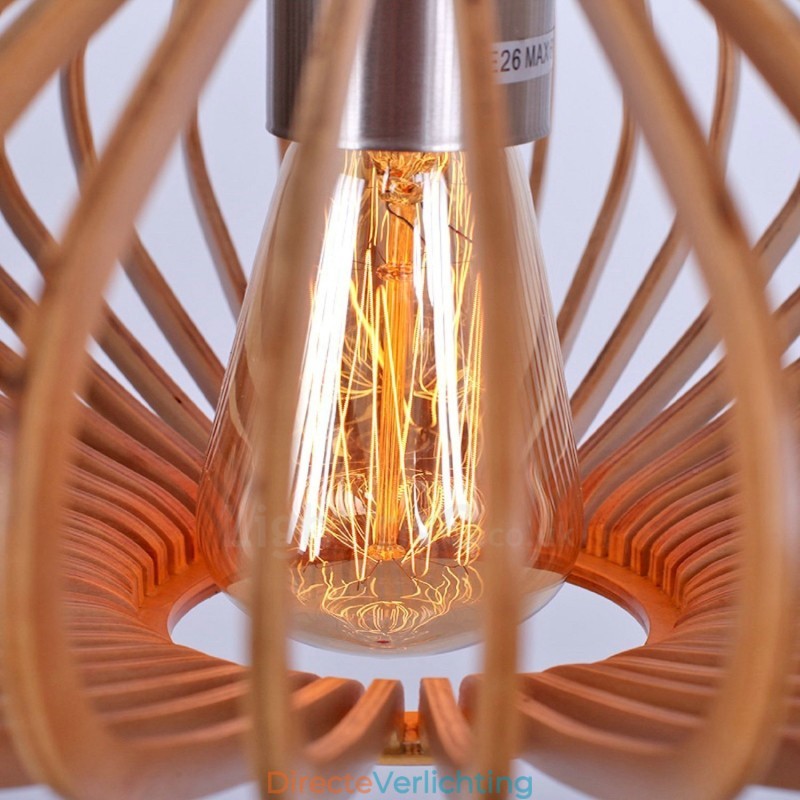 1 Licht Lantaarn Vintage Houten Kroonluchter Industriële Wind Loft Houten Lineaire Hanglamp