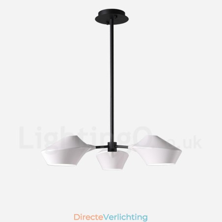 Lineaire Retro Kroonluchter 3 Lichts met Acryl Schaduwen Buiten Garage Lineaire Retro Kroonluchter 3 Lichts met Acryl Schaduwen Buiten Garage