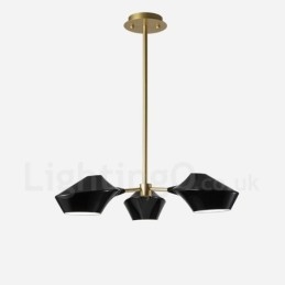 Lineaire Retro Kroonluchter 3 Lichts met Acryl Schaduwen Buiten Garage