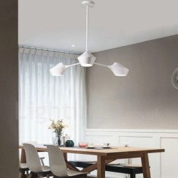 Lineaire Retro Kroonluchter 3 Lichts met Acryl Schaduwen Buiten Garage