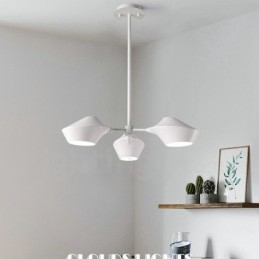 Lineaire Retro Kroonluchter 3 Lichts met Acryl Schaduwen Buiten Garage