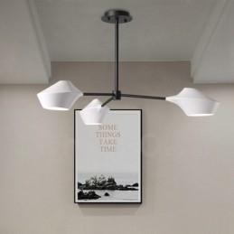 Lineaire Retro Kroonluchter 3 Lichts met Acryl Schaduwen Buiten Garage