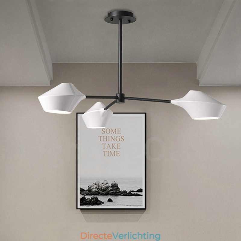 Lineaire Retro Kroonluchter 3 Lichts met Acryl Schaduwen Buiten Garage