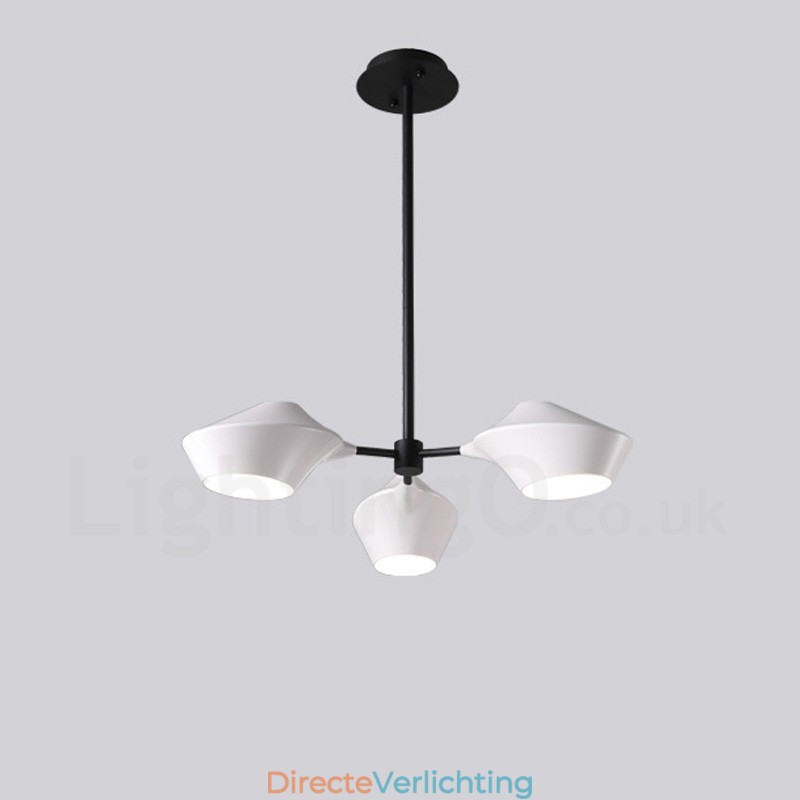 Lineaire Retro Kroonluchter 3 Lichts met Acryl Schaduwen Buiten Garage