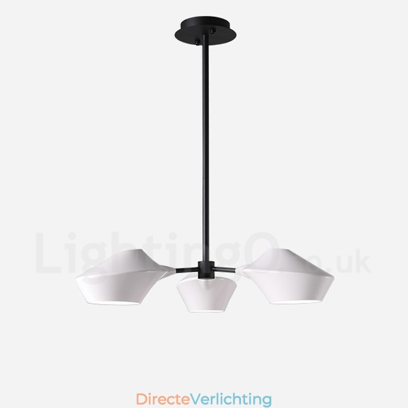 Lineaire Retro Kroonluchter 3 Lichts met Acryl Schaduwen Buiten Garage