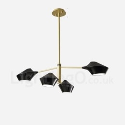 Twee lagen lineaire retro kroonluchter 4 lichts met acryl kappen buiten garage