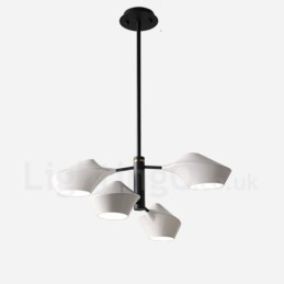 Twee lagen lineaire retro kroonluchter 4 lichts met acryl kappen buiten garage