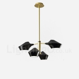 Twee lagen lineaire retro kroonluchter 4 lichts met acryl kappen buiten garage