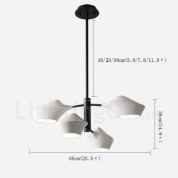 Twee lagen lineaire retro kroonluchter 4 lichts met acryl kappen buiten garage