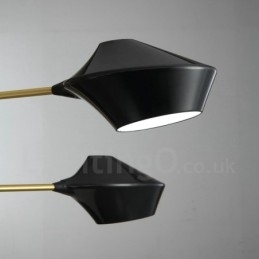 Twee lagen veelkleurige lineaire retro kroonluchter 8 lichtbronnen met acryl kappen buiten garage