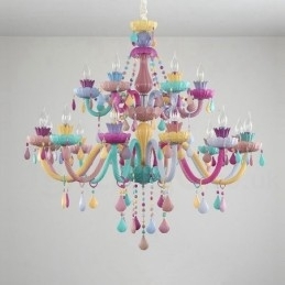 Macaron 18 (12+6) Lichtkroonluchter met Multi Colours Kristallen Kaars Mini Stijl voor Kinderen